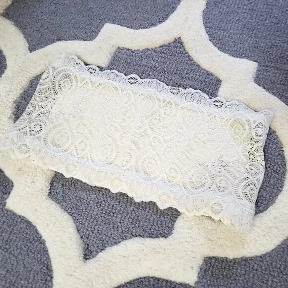 Free People Intimately Size xs Contrast Ribbon Lace Bandeau Bra Crop Tube Top - Picture 3 of 4